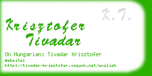 krisztofer tivadar business card